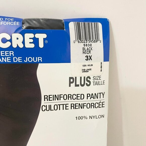 Secret Freedom Plus and Day Sheet Pantyhose Black Size 3X and 3+ - Picture 7 of 15